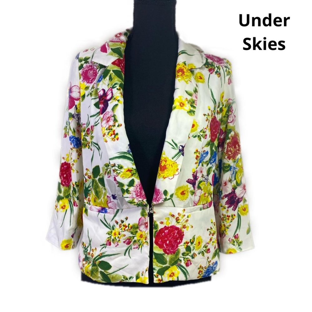 Under Skies Floral Blazer Jacket Size Small